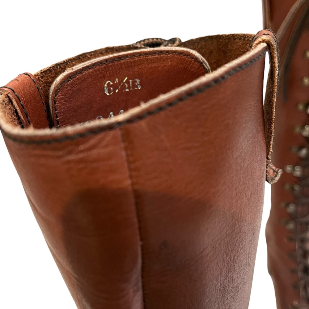 Chandlers 70’s Vintage Leather Knee High Boots Lace Up Granny Boots - Picture 14 of 16